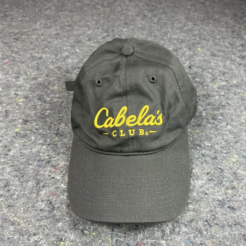Cabela's Club Adjustable Hat Unisex Gray Yellow Cap One Size Used